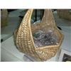 Image 1 : WICKER BASKET AND BAG OF JEWELRY