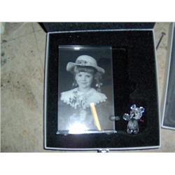 SWAROVSKI CRYSTAL PICTURE FRAME & TEDDY BEAR