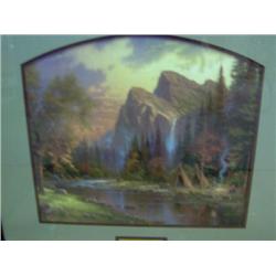 #11342  FRAMED PRINT "THE MOUNTAINS DECLARE HIS GLORY" THOMAS KINKADE