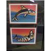 Image 1 : #11389  FRAMED NATIVE ART "WESTCOAST  SALMON/WHALE" RICHARD KIENTZ