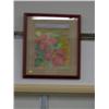 Image 1 : FRAMED WATERCOLOR ---POINSETTIAS