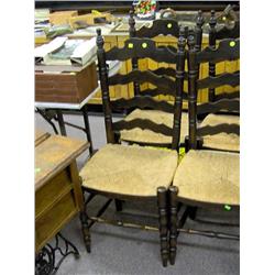 DINING ROOM CHAIR STRAW SEATS 4 TOTAL