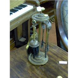 BRASS FIRE PLACE SET