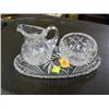 Image 1 : CRYSTAL CREAM & SUGAR & TRAY