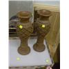Image 1 : TWO TEAK CARVED VASES
