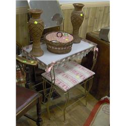 WIRE VANITY AND STOOL