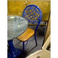 BLUE WROUGHT IRON CHAIR (2) TOTAL