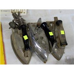THREE OLD ELECTRIC IRONS