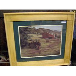 #11380 FRAMED PRINT "FARM MACHINERY"