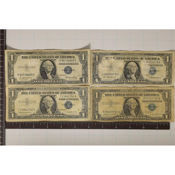 1935-E (INK), 57, 57-A & 1957-B US $1 SILVER CERTS