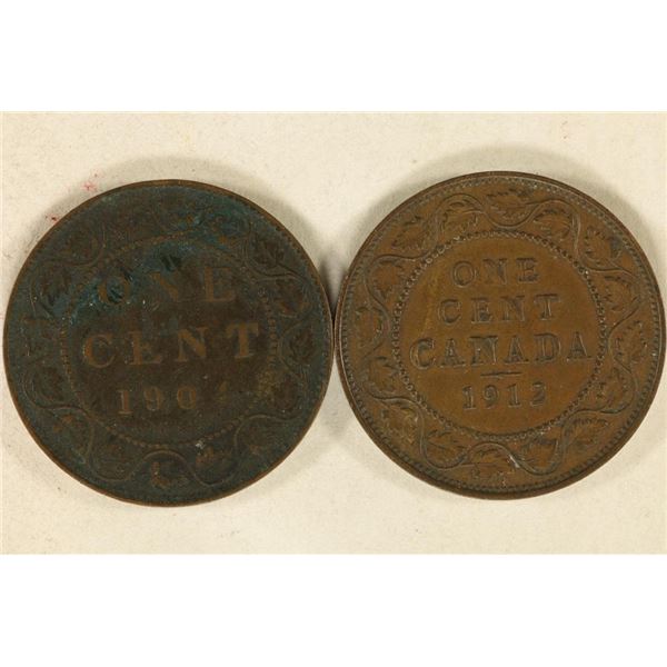 1904 & 1912 CANADA LARGE CENTS