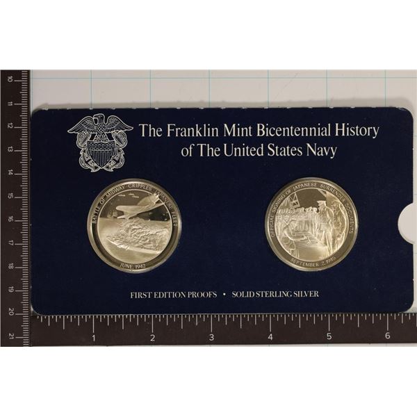 1.42 OZ. STERLING SILVER 2 MEDAL SET: BICENTENNIAL