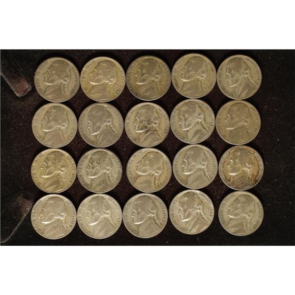 20 - 35% SILVER JEFFERSON WAR NICKELS: 1942-1945.