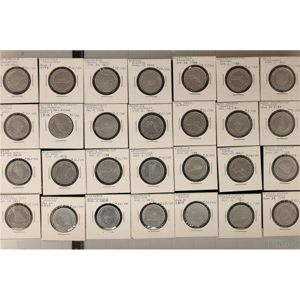 28-VINTAGE SHELLS COIN GAME ALUMINUM STATE TOKENS