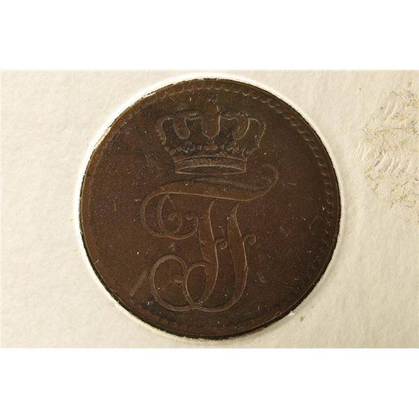 1848 MECKLENBURG GERMANY 3 PFENNING COIN