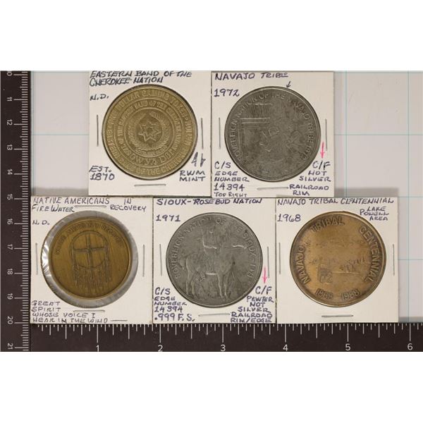 5-NATIVE AMERICAN MEDALS: NAVAJO, SIOUX AND