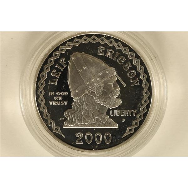 2000-P US PROOF SILVER $1 "LEIF ERICSON" IN HARD