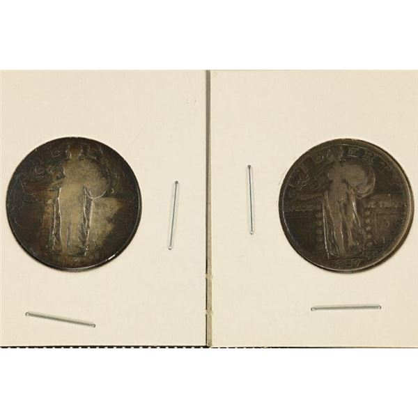 2-1927 SILVER STANDING LIBERTY QUARTERS