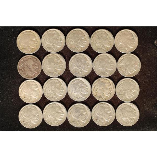 20-1930'S  ASSORTED FULL DATE BUFFALO NICKELS: