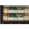 Image 1 : 2 SOLID DATE ROLLS OF 2004-P & D BU WESTWARD