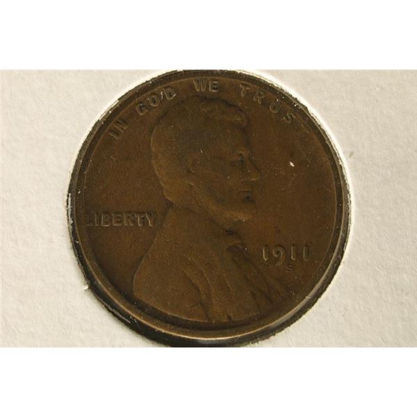 KEY DATE 1911-S LINCOLN WHEAT CENT (VG) 2024