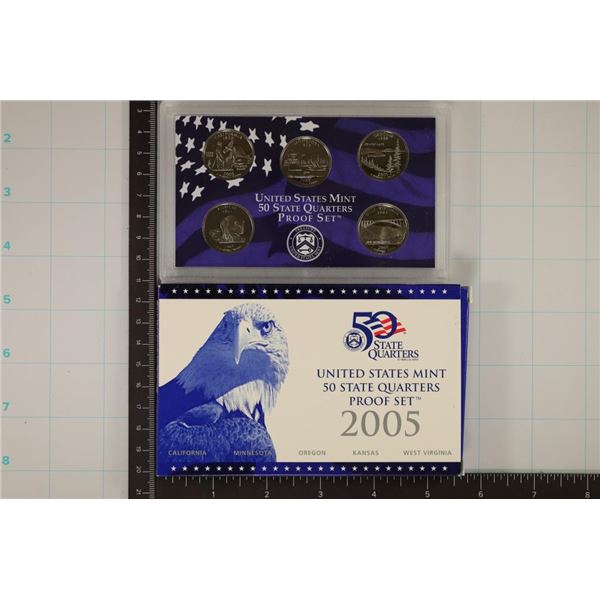 2005 US 50 STATE QUARTERS PROOF SET WITH BOX