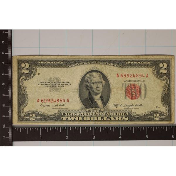 1953-B US $2 RED SEAL NOTE