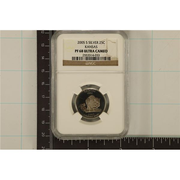 2005-S SILVER KANSAS QUARTER NGC PF68 ULTRA CAMEO