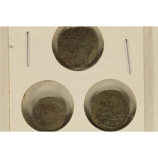 3-SILVER DIME SIZED OTTOMAN EMPIRE PARA COINS: