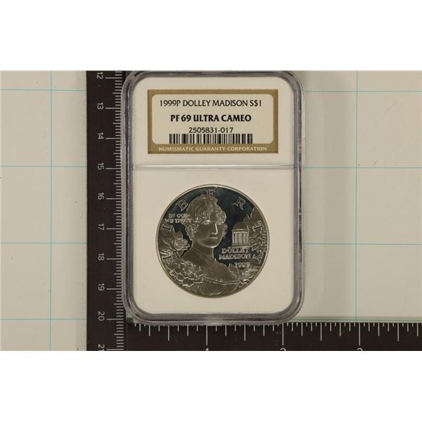 1999-P US SILVER $1 DOLLAR DOLLEY MADISON NGC PF69