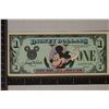 Image 1 : 1987 DISNEY $1 CRISP UNC COLORIZED BILL "MICKEY"