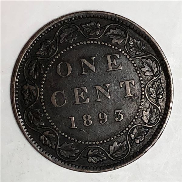 Canadian Large Cent 1893 EF +