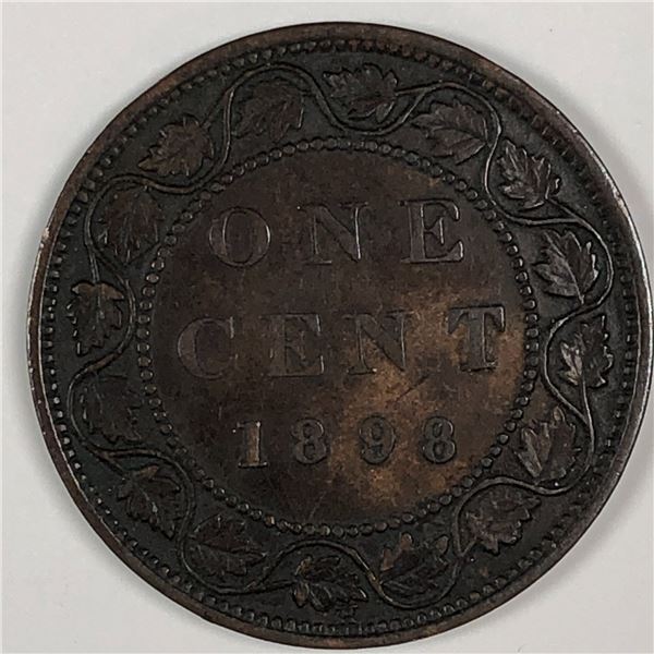 Canadian Large Cent 1898 VF+ Key Date