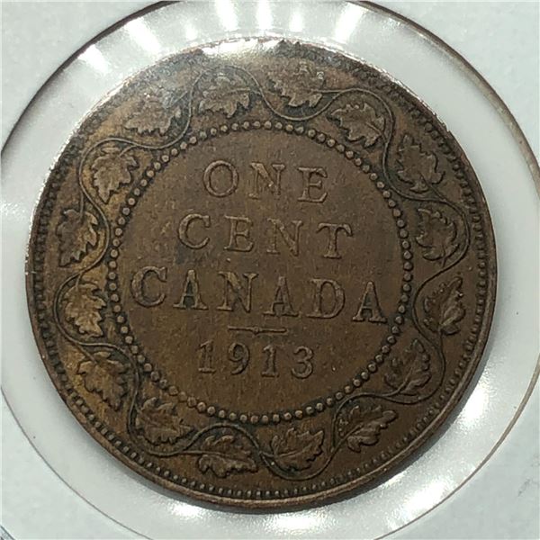 Canadian Large Cent 1913 EF+++