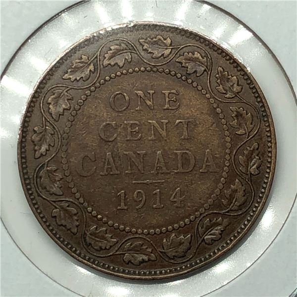 Canadian Large Cent 1914 VF++