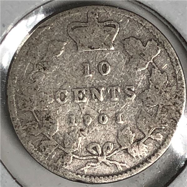 Canadian .10 Cent Dime 1901