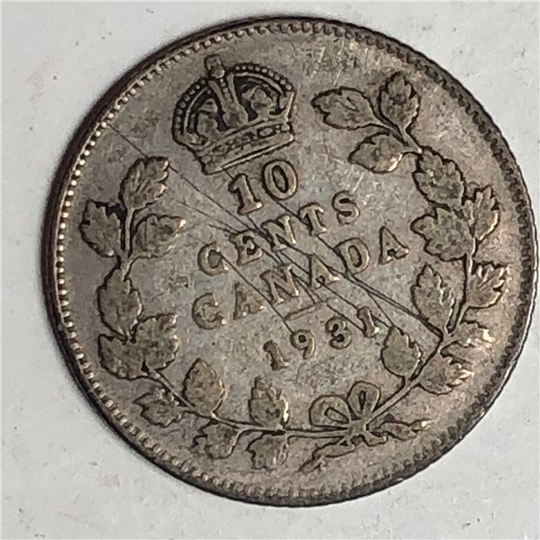 Canadian .10 Cent Dime 1931