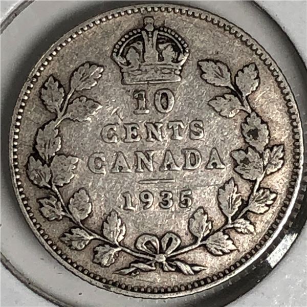 Canadian .10 Cent Dime 1935