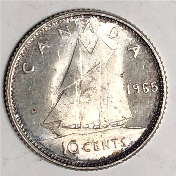 Canadian .10 Cent Dime 1965