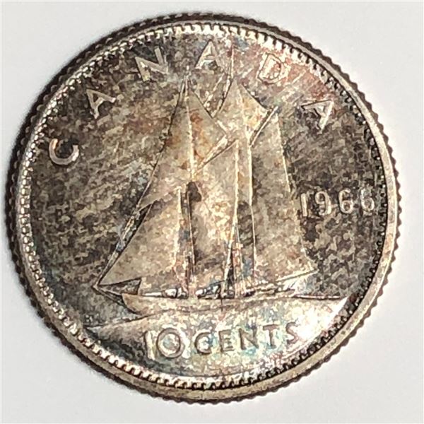 Canadian .10 Cent Dime 1966