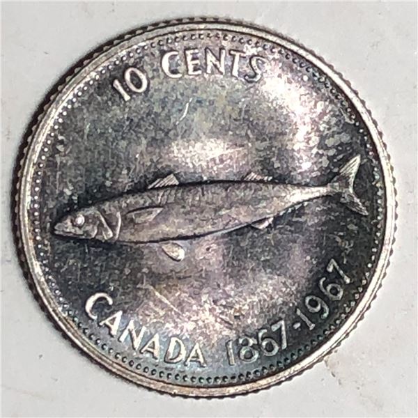 Canadian .10 Cent Dime 1967