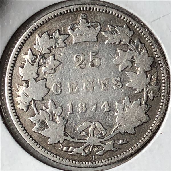 1874 Queen Victoria 25 Cents