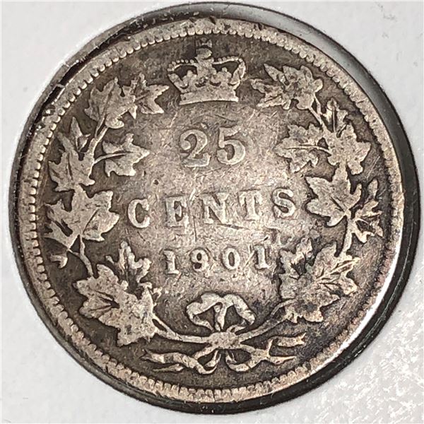 1901 Queen Victoria 25 Cents