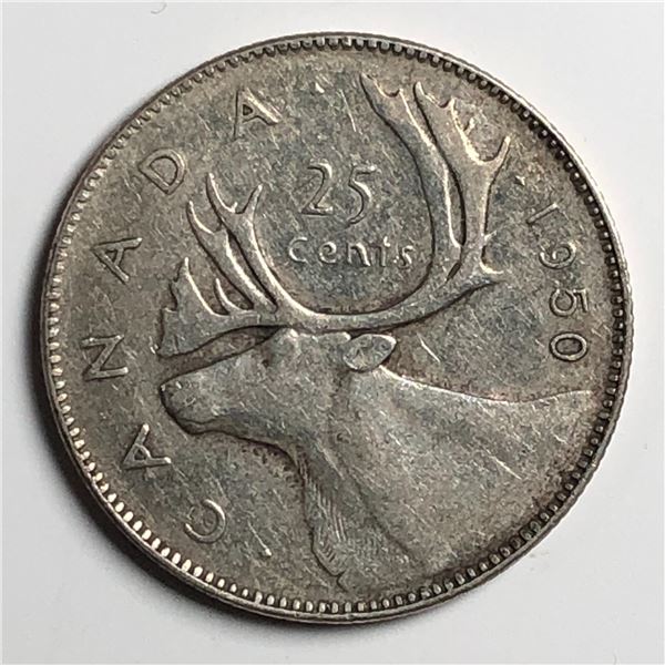 1950 King George VI 25 Cents