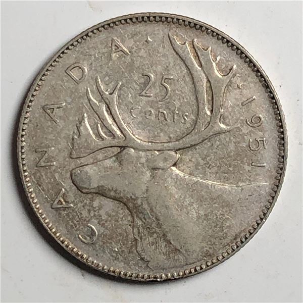 1951 King George VI 25 Cents