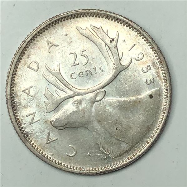 1953 SD Queen Elizabeth 25 Cents