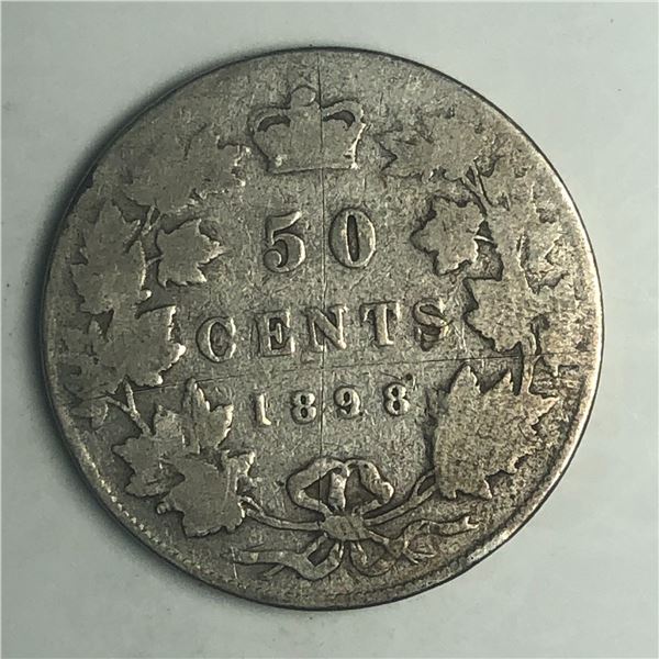 1898 Queen Victoria 50 Cents  G