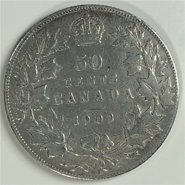 1903 King Edward VII 50 Cents F+