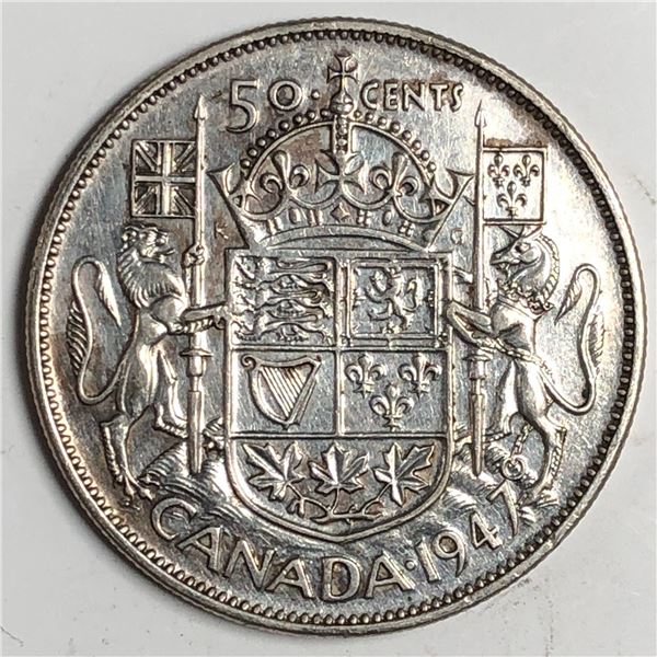 1947 Straight King George VI 50 Cents