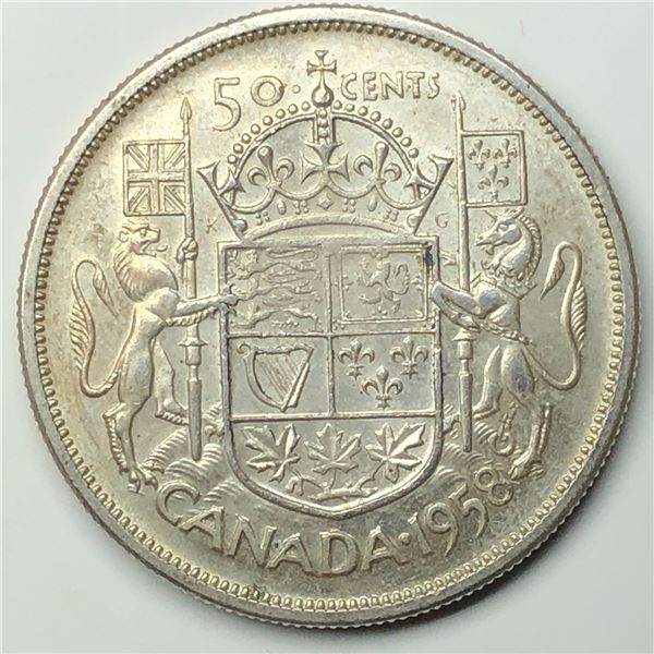 1958 Queen Elizabeth 50 Cents